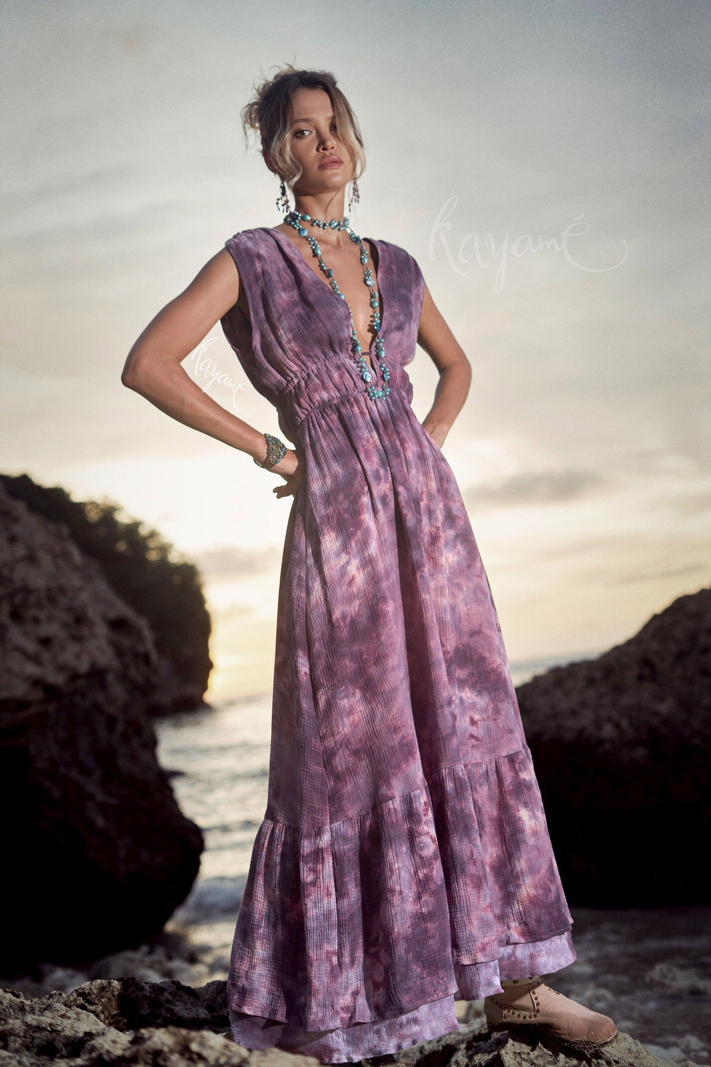 Goddess tie dye dress