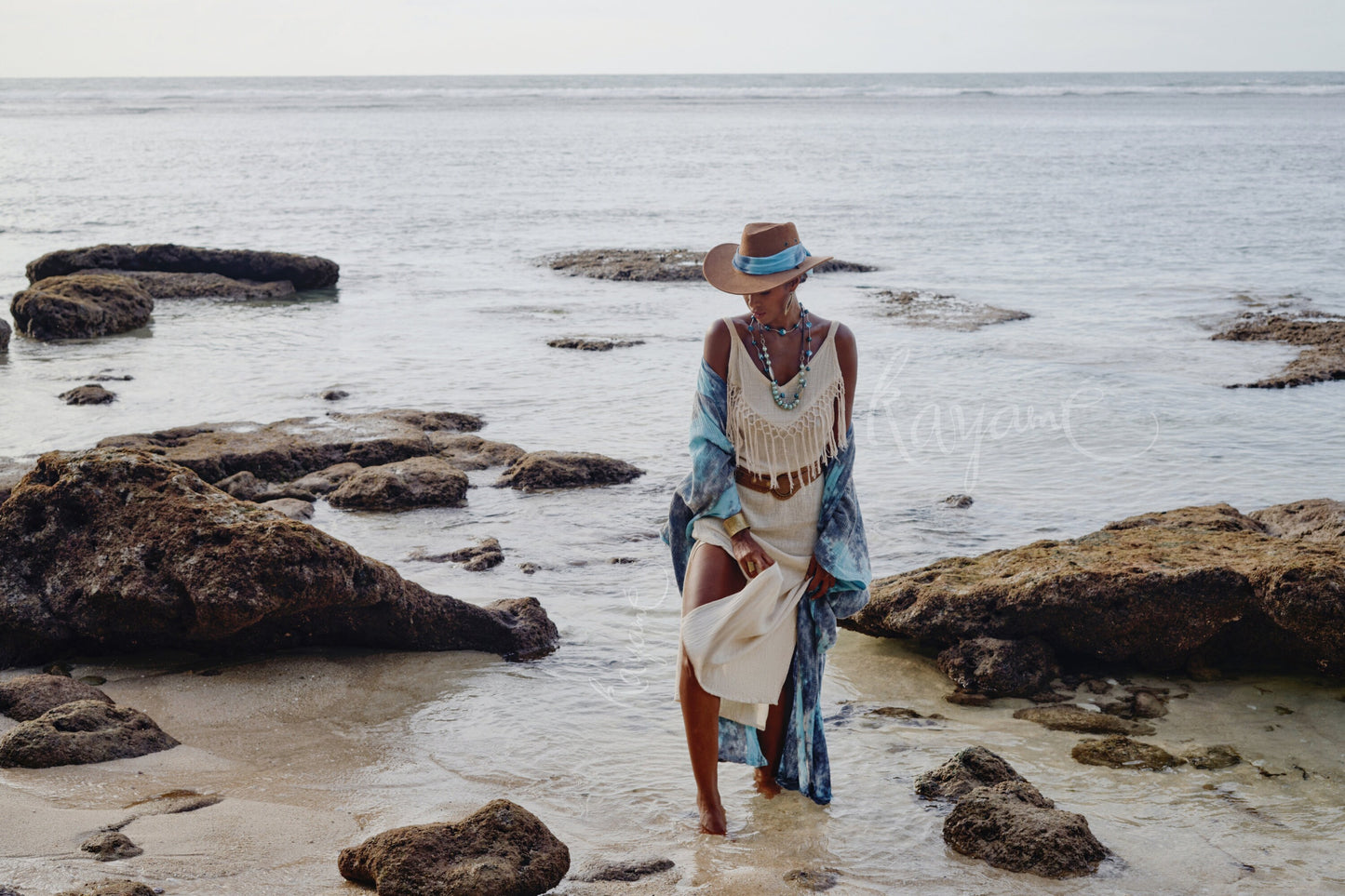 Boho summer dress with tassels