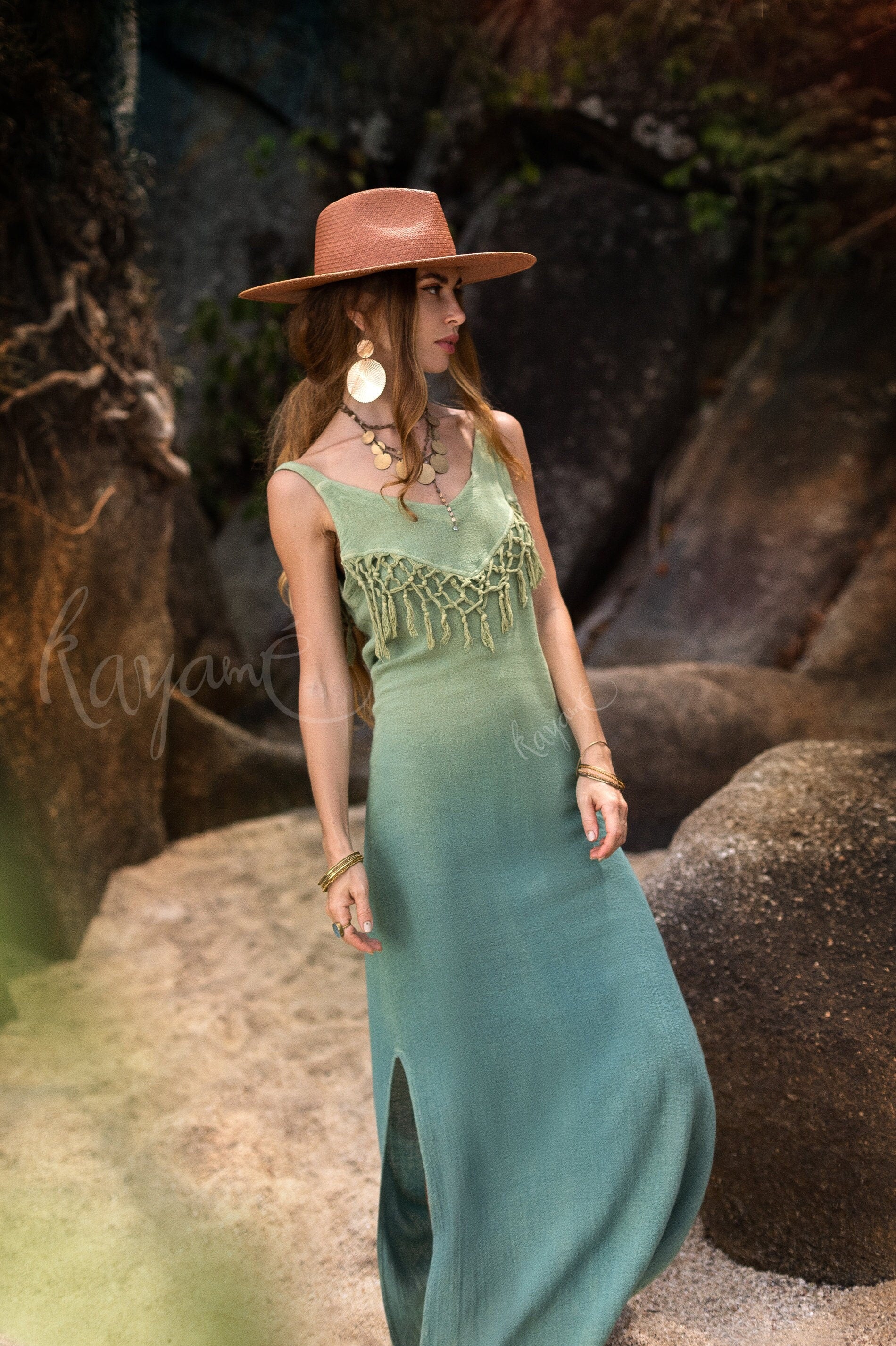Sage ombre dress with tassels Sage ombre dress with tassels