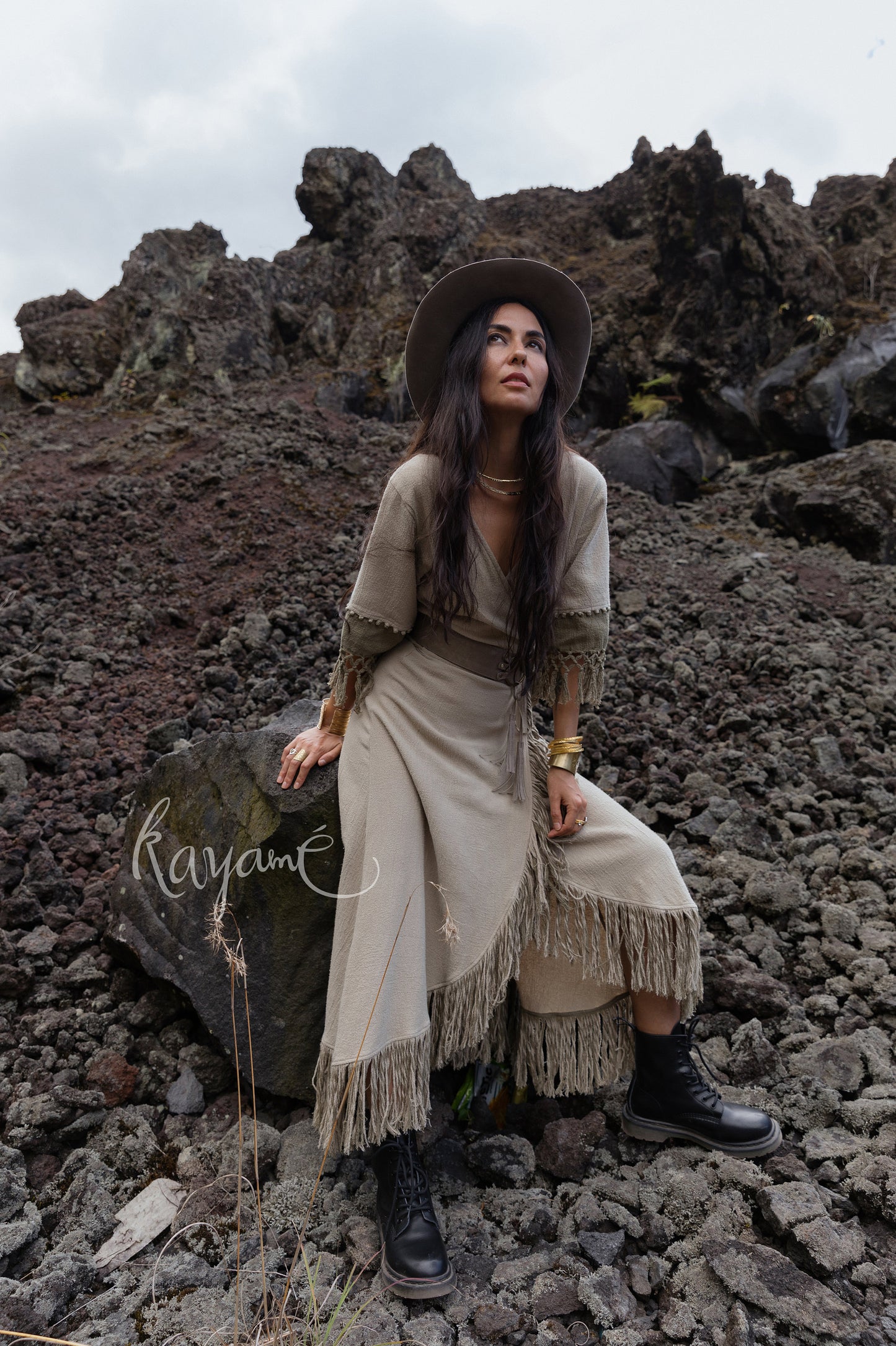 Sage green fringe dress