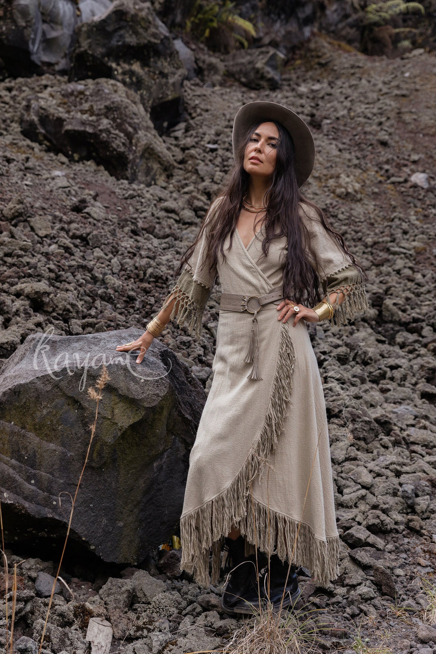 Sage green fringe dress