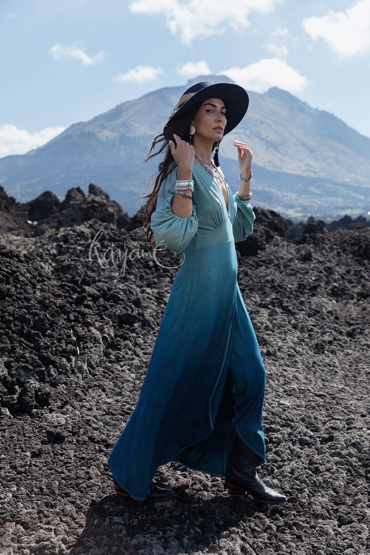 Dark blue ombre dress