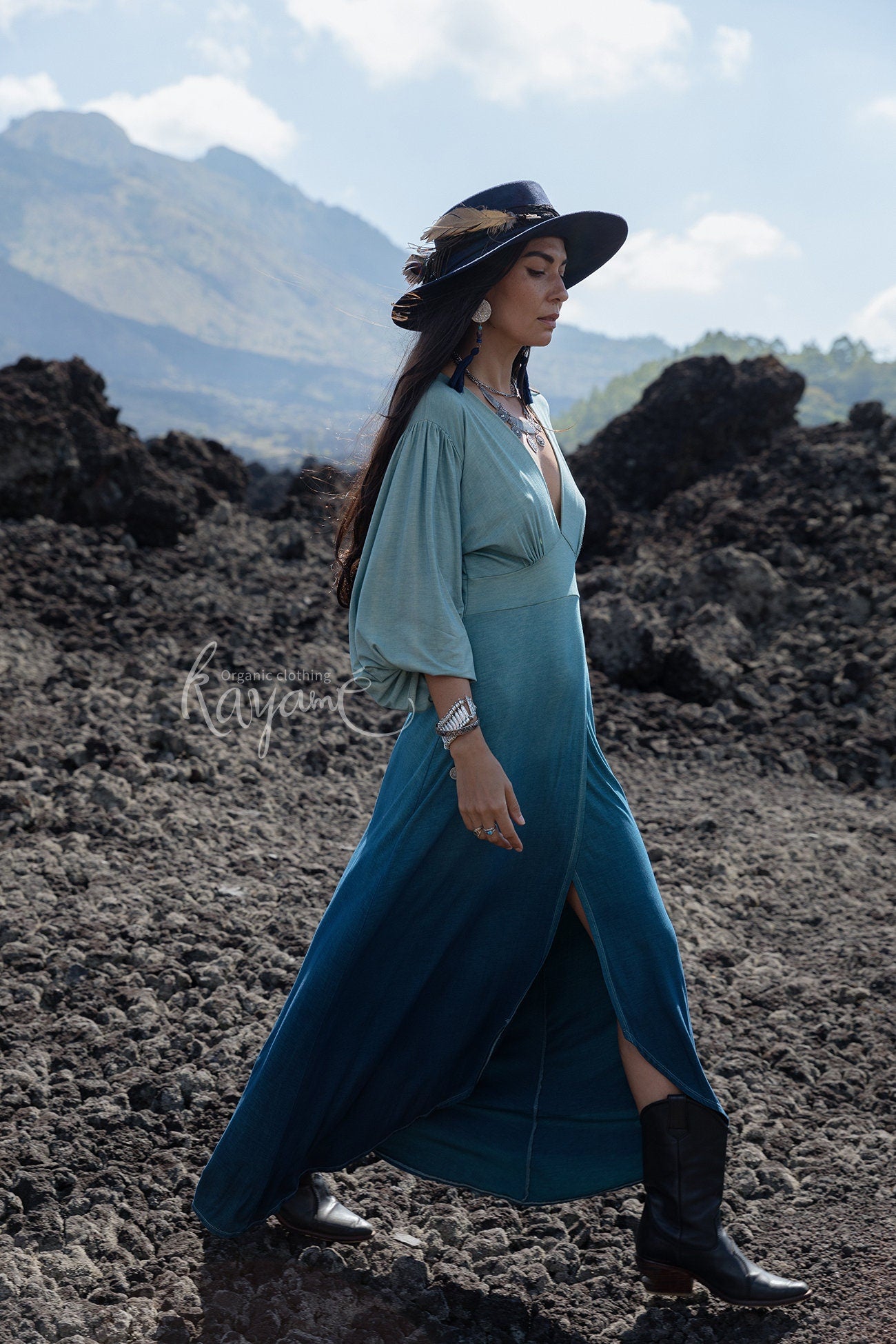 Dark blue ombre dress