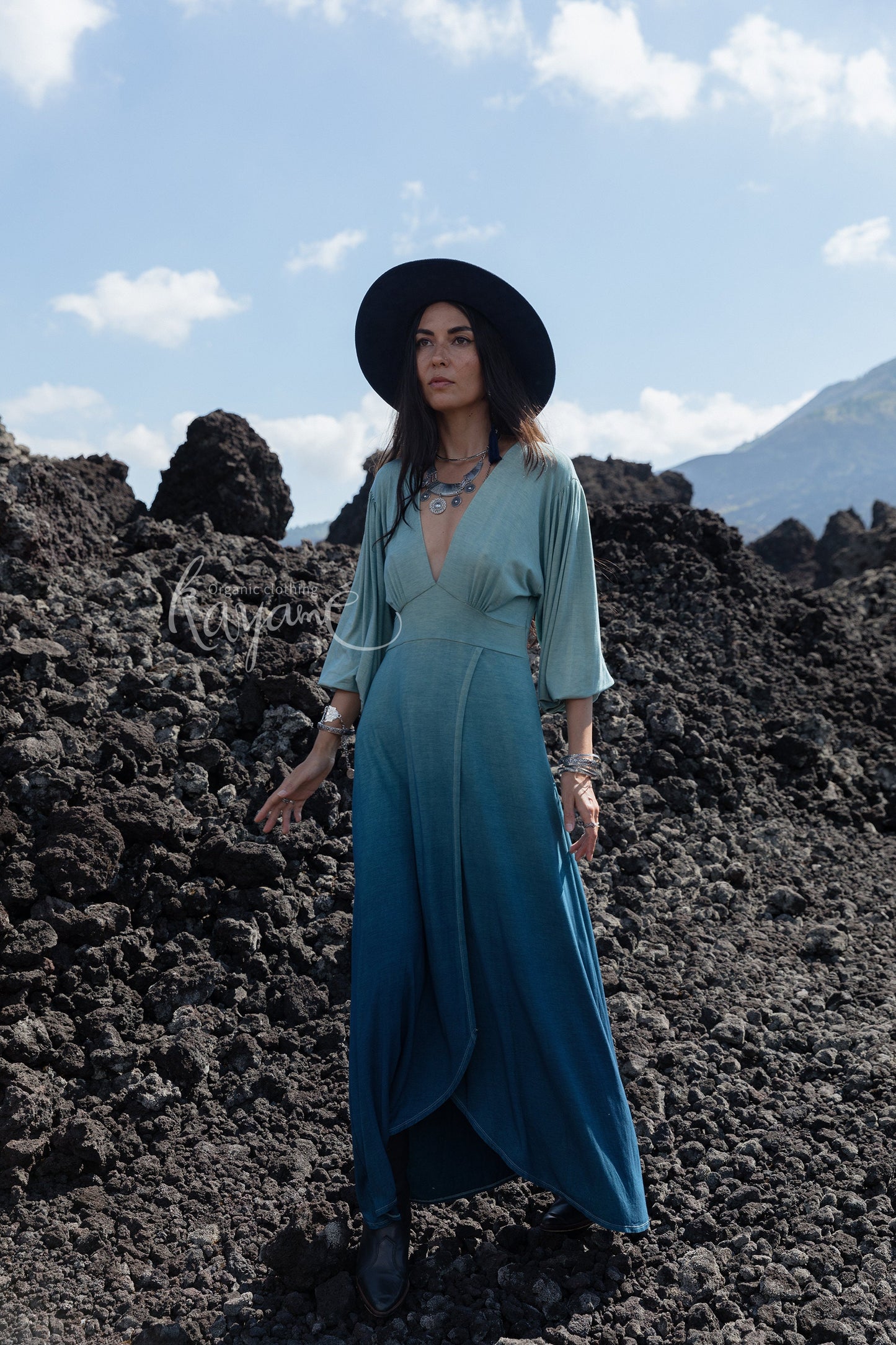 Dark blue ombre dress