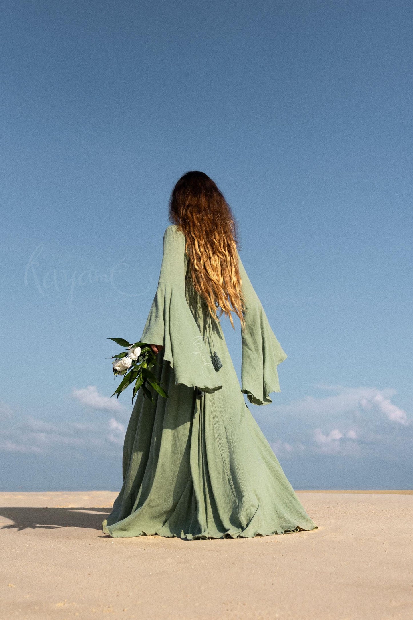 GREEN ELVEN DRESS • Goddess dress • Green boho dress • Medieval dress • Priestess dress • Green fairy prom dress • Maxi boho dress