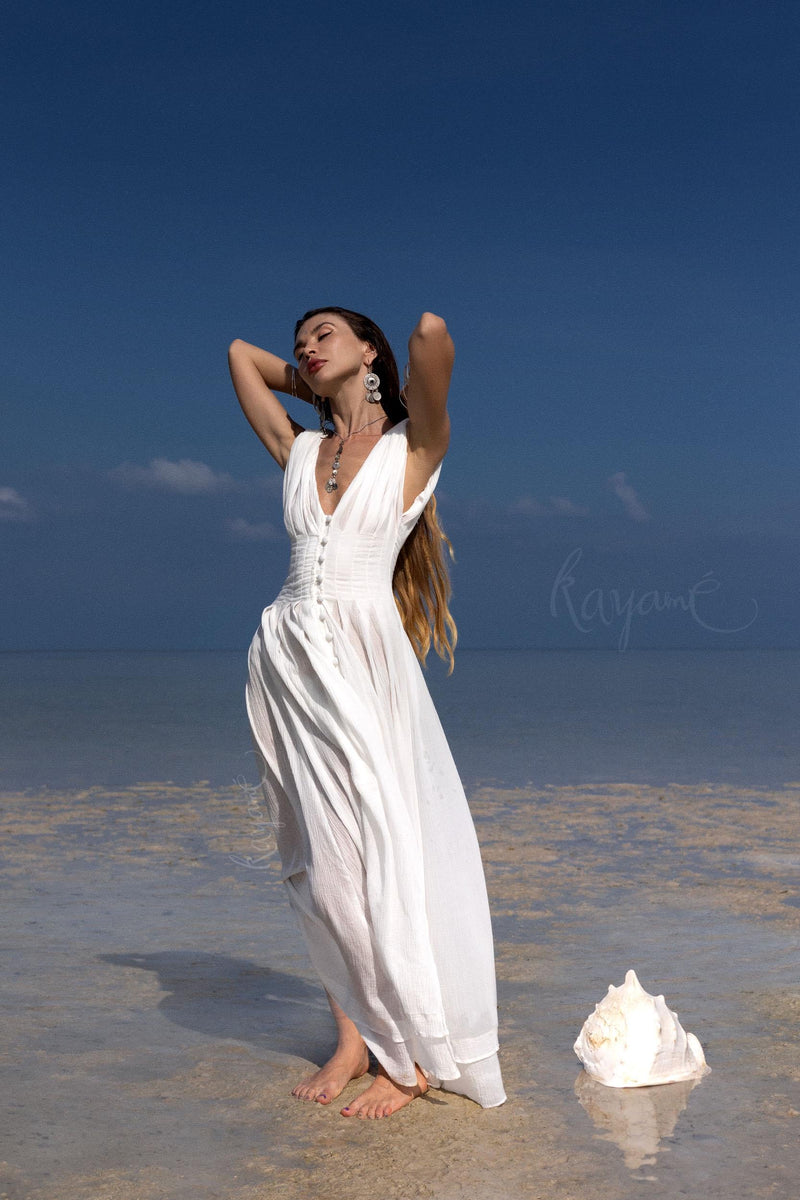 White Greek Goddess Maxi Dress