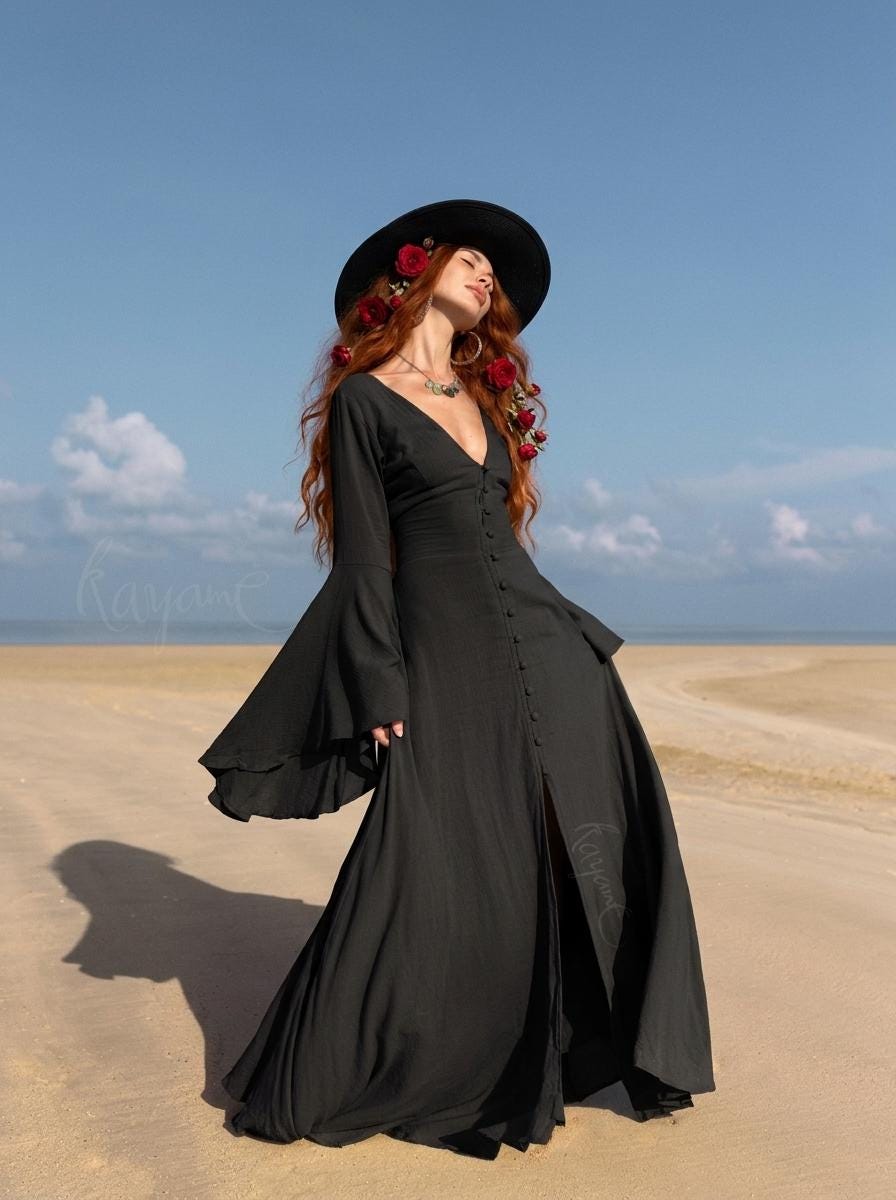 long black dress witchy Elven — Goddess Gown womens-clothing-sale-all Fit:Original If youd rather Long Boho A-Line Backless