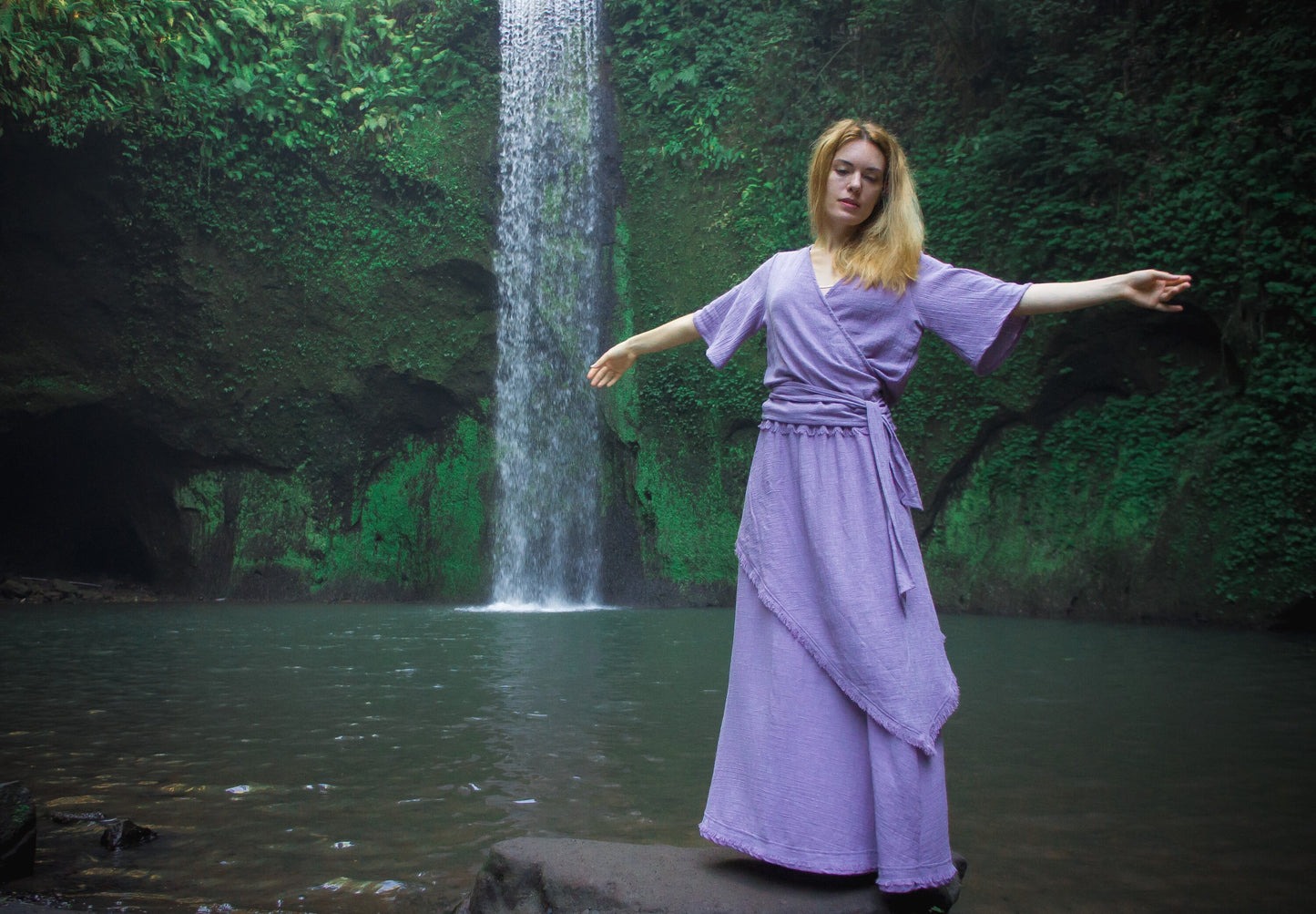 Skirt + kimono top | Lavender