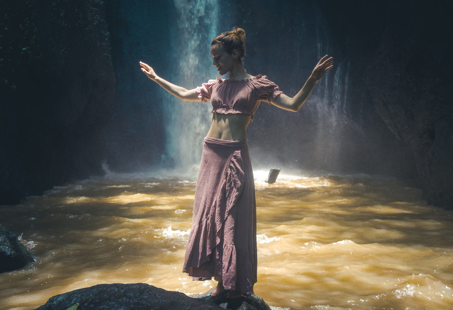 Skirt + Crop top | Dusty rose