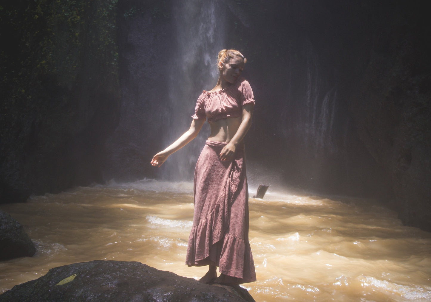 Skirt + Crop top | Dusty rose