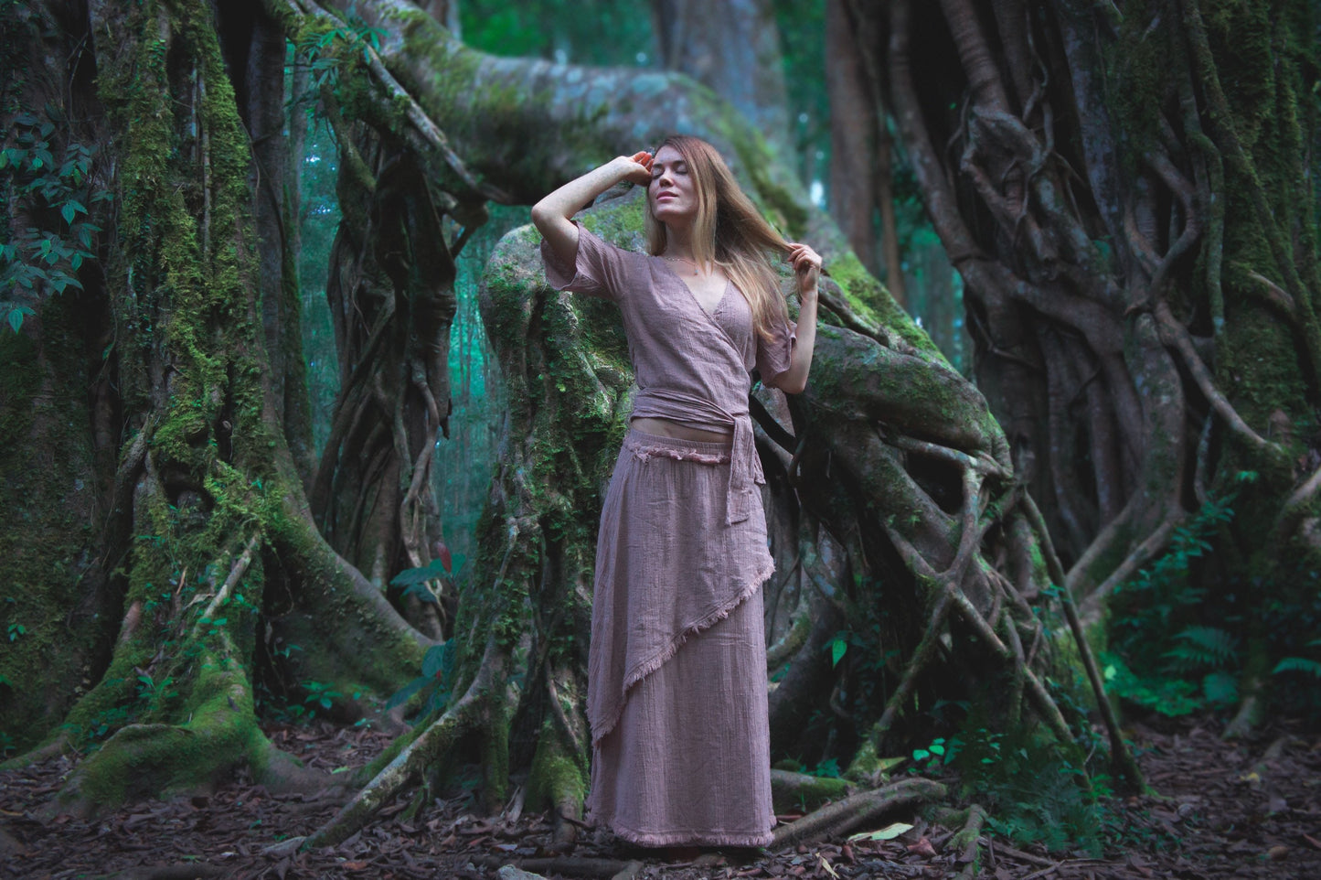 Skirt + kimono top | Peony rose