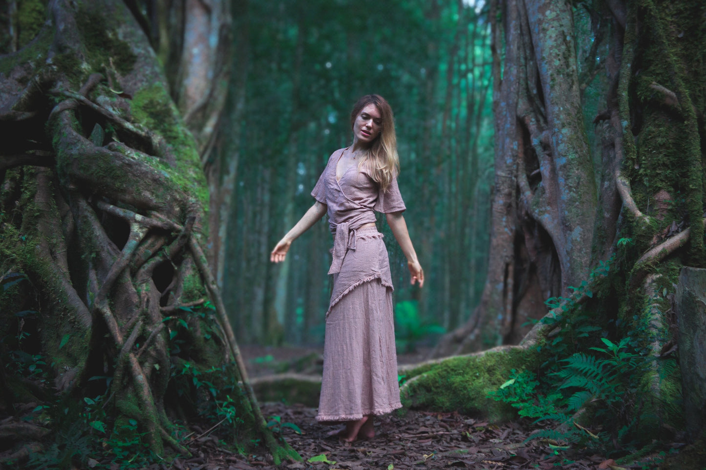 Skirt + kimono top | Peony rose