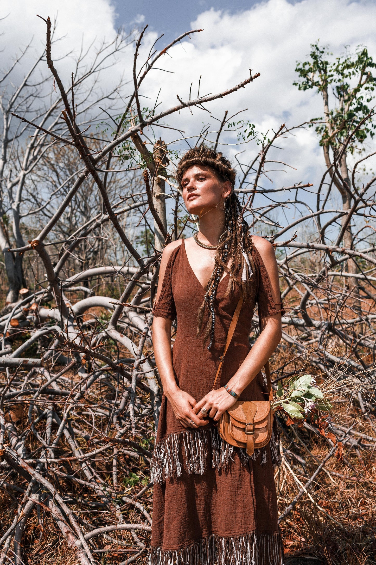 Fringe western dress | Brown