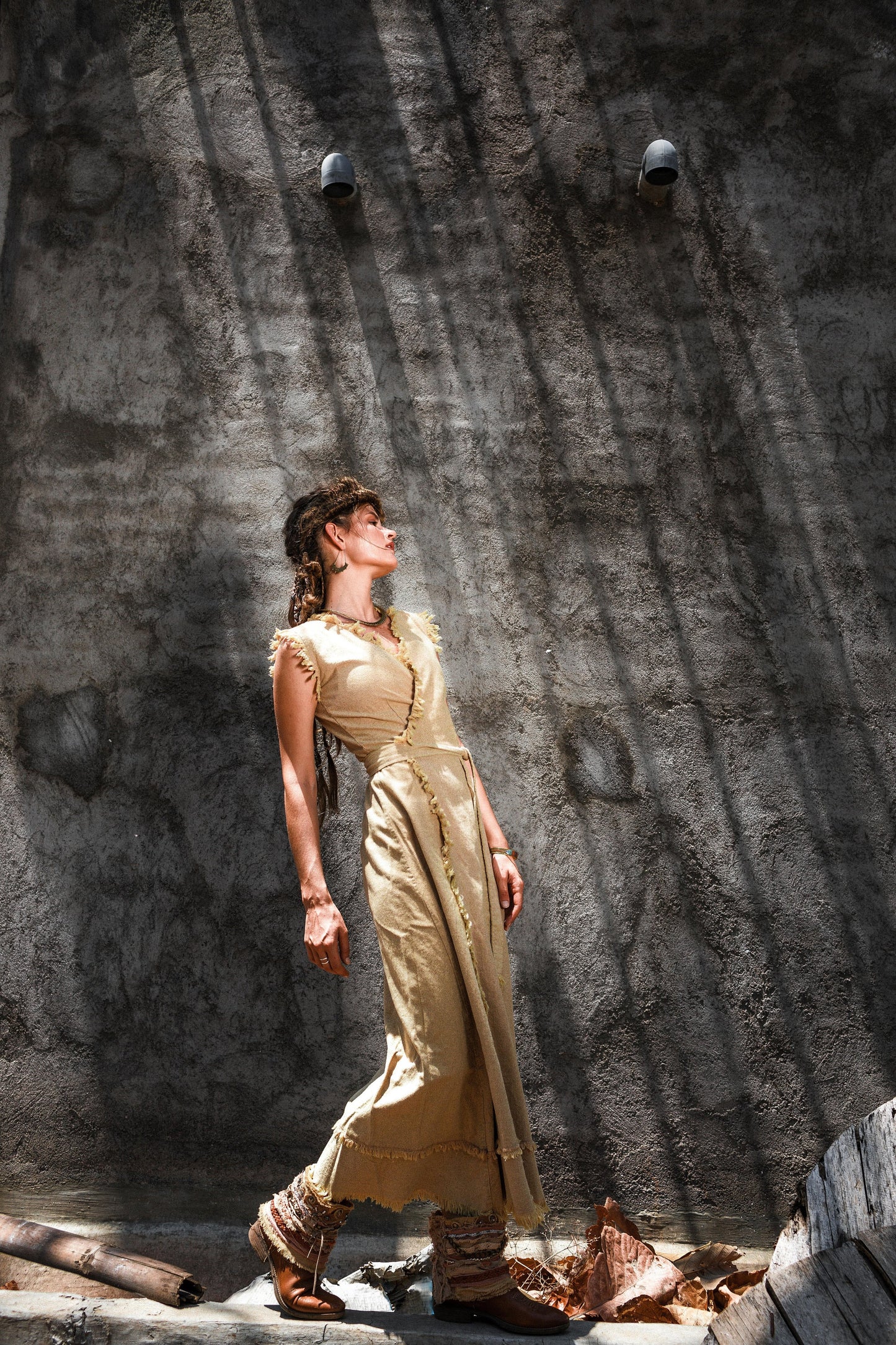 Nomad sleeveless wrap dress | Ochre