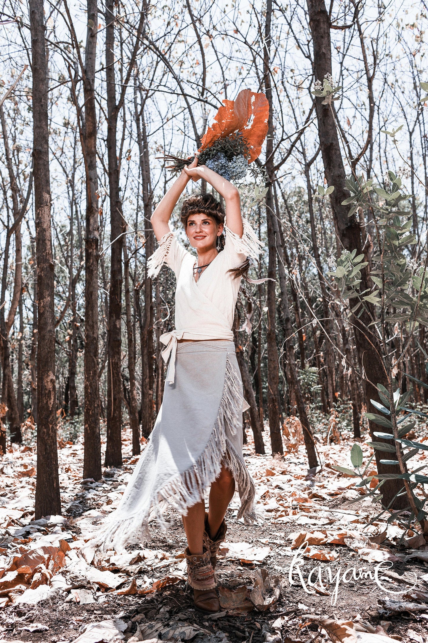 Skirt + kimono top