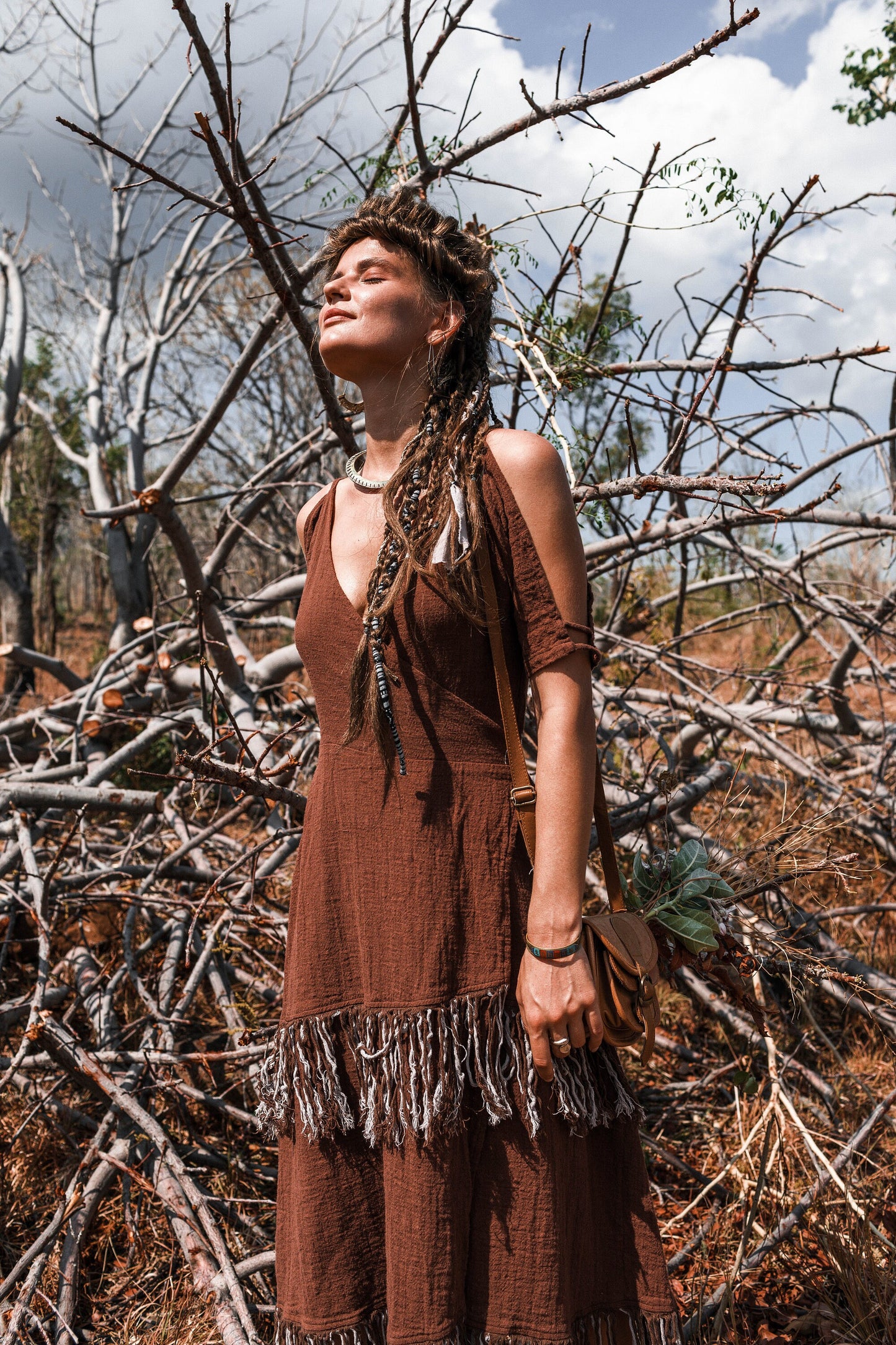 Fringe western dress | Brown