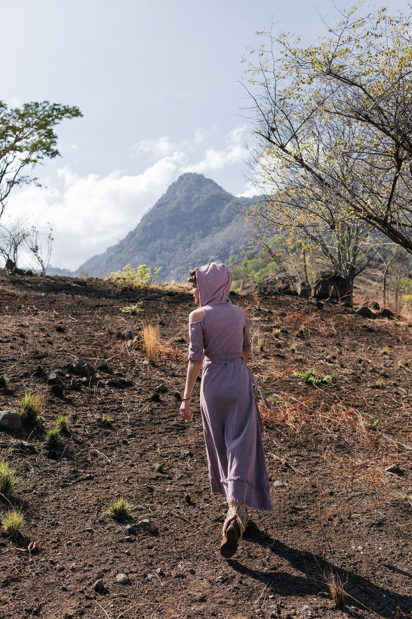 Nomad hooded wrap dress | Lavender