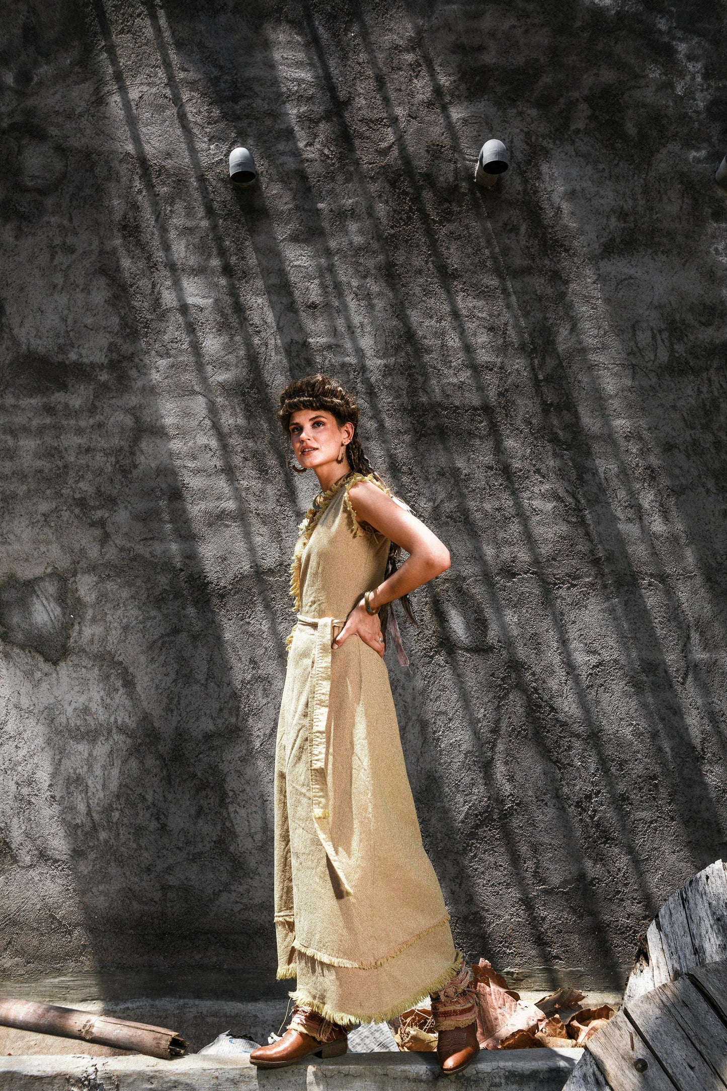 Nomad sleeveless wrap dress | Ochre
