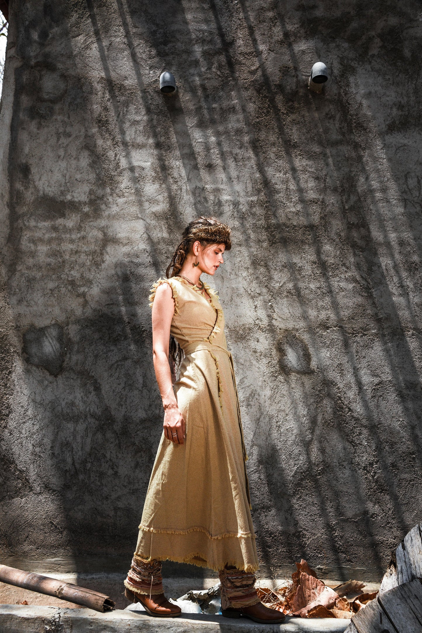 Nomad sleeveless wrap dress | Ochre