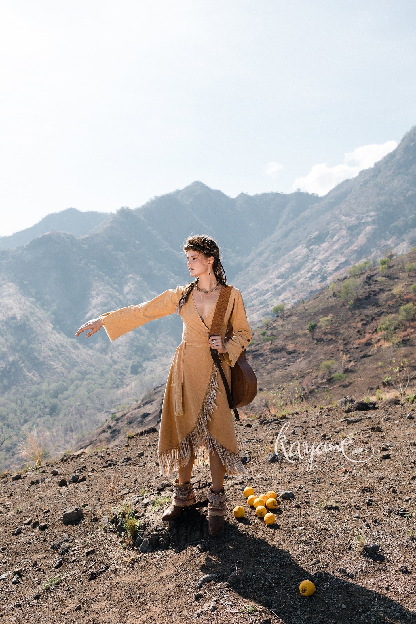 Wild at heart wrap dress with tassels | Ochre