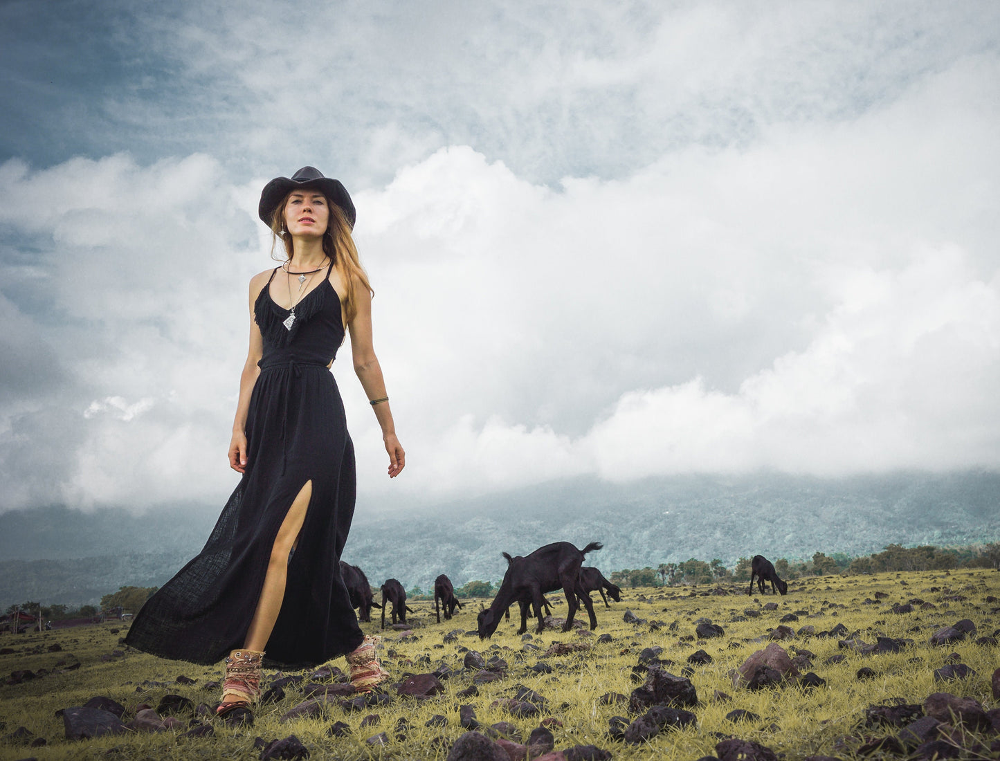 Black tribal dress