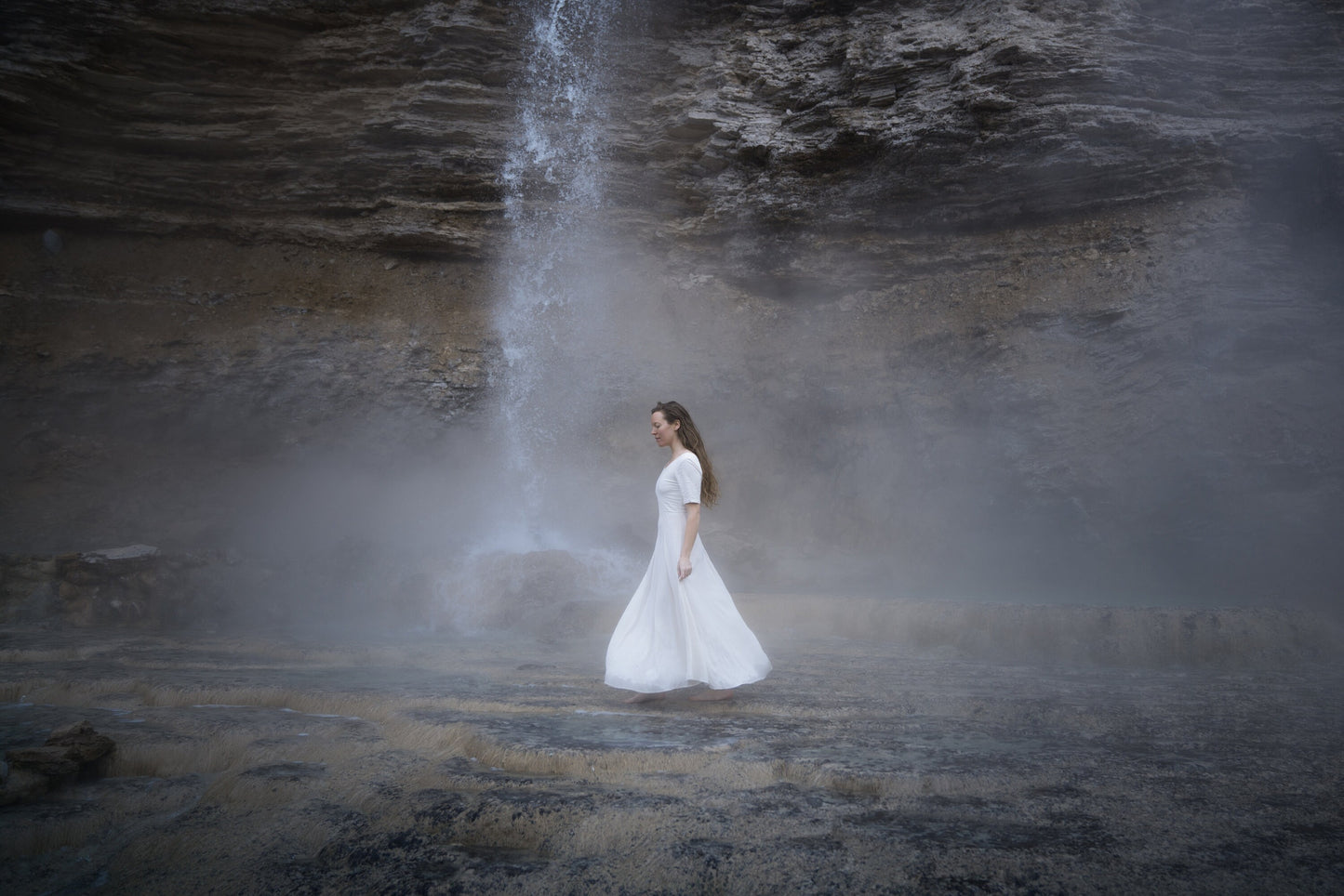 White linen fairy dress