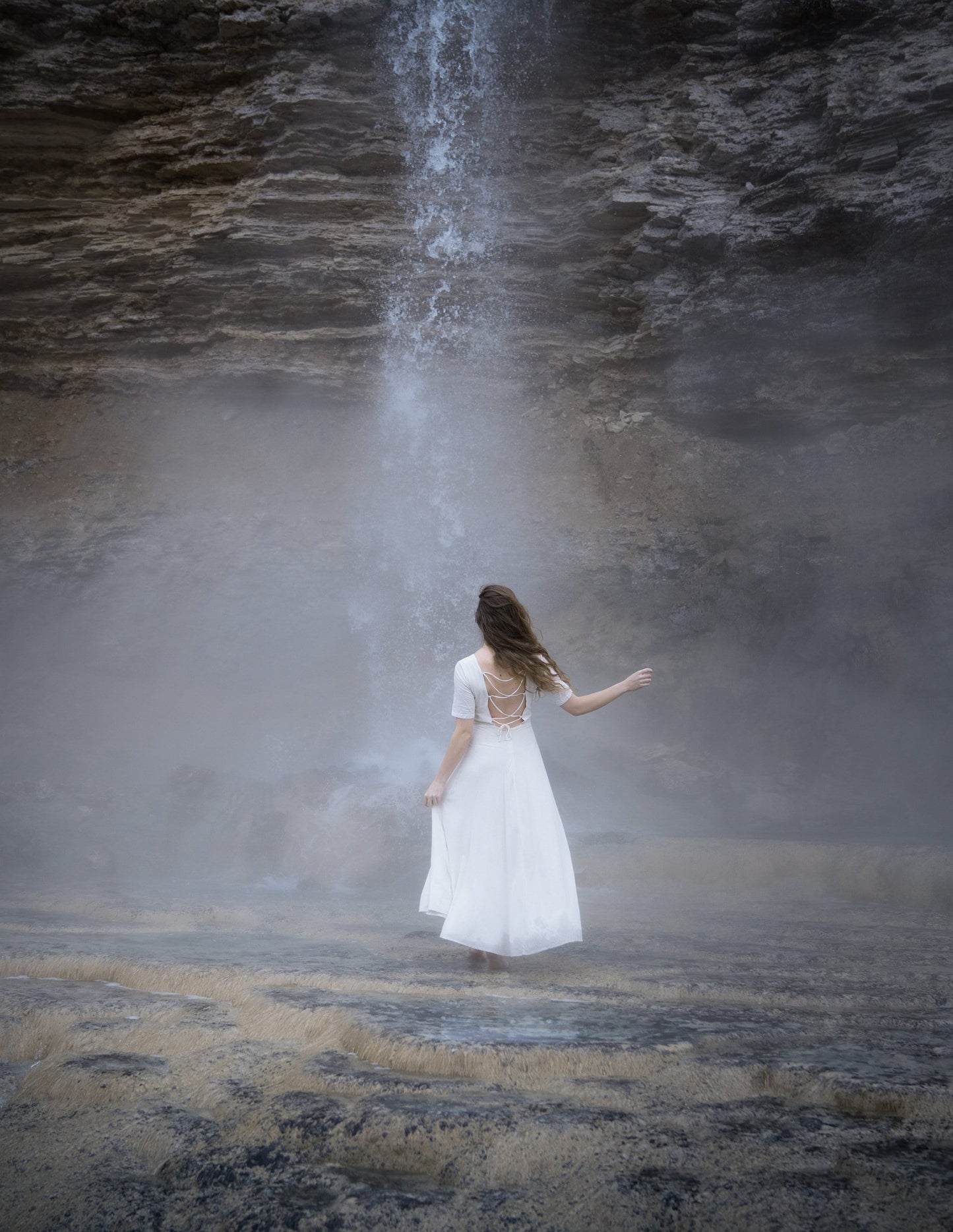 White linen fairy dress