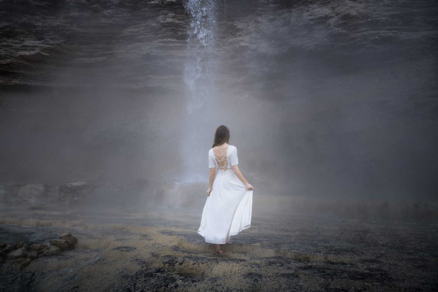White linen fairy dress
