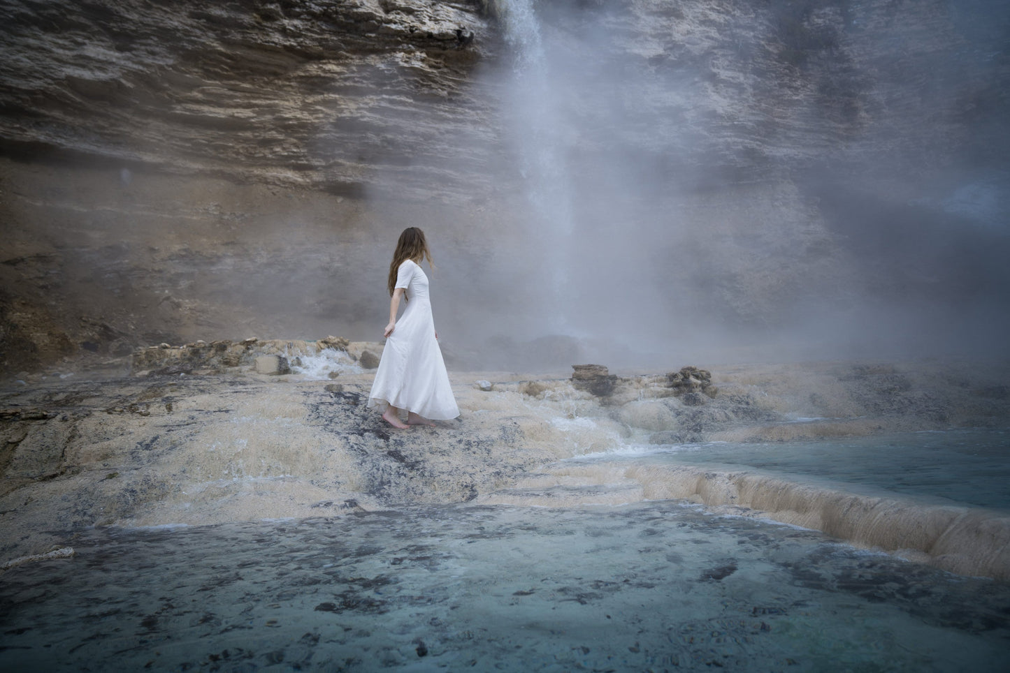 White linen fairy dress