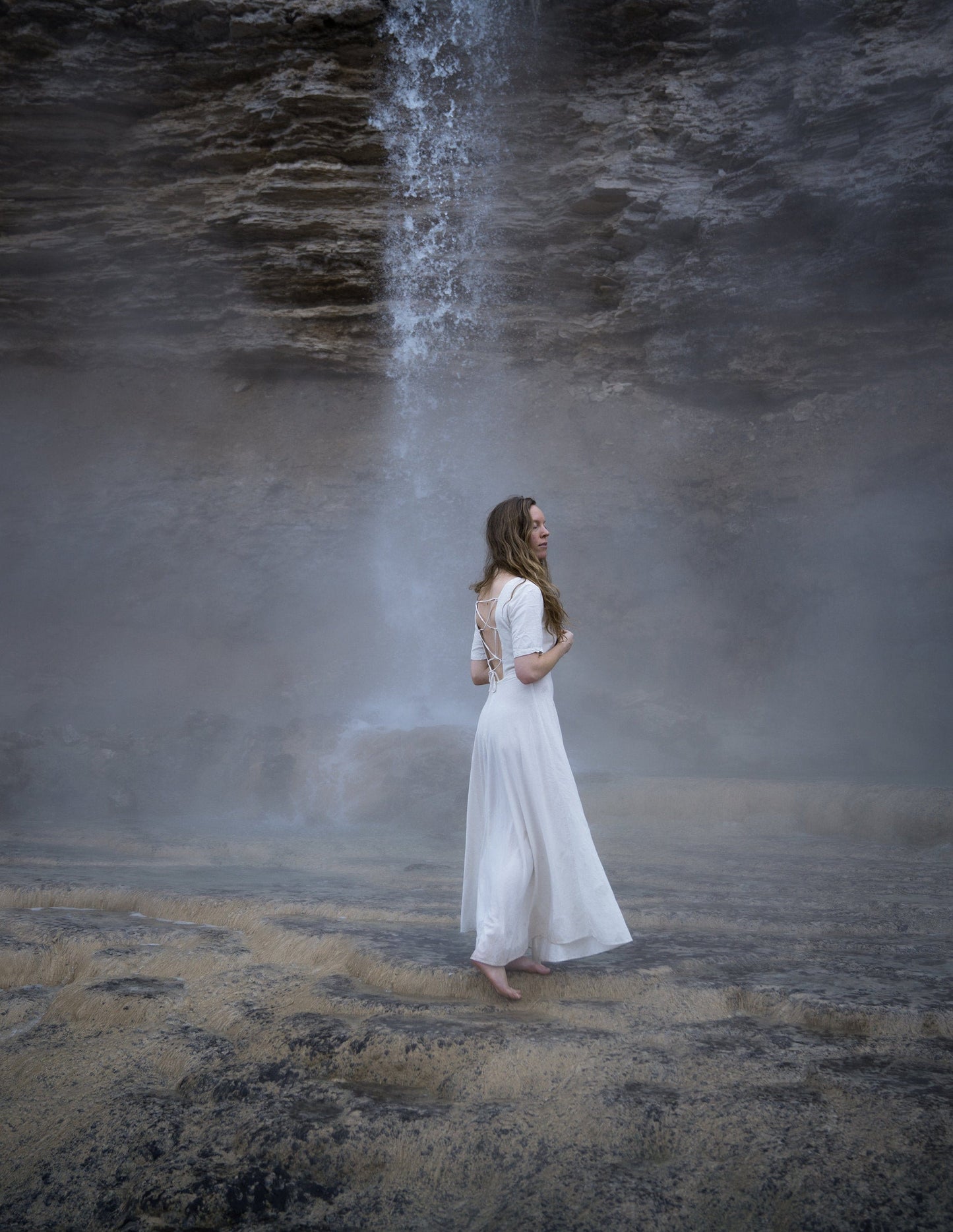 White linen fairy dress