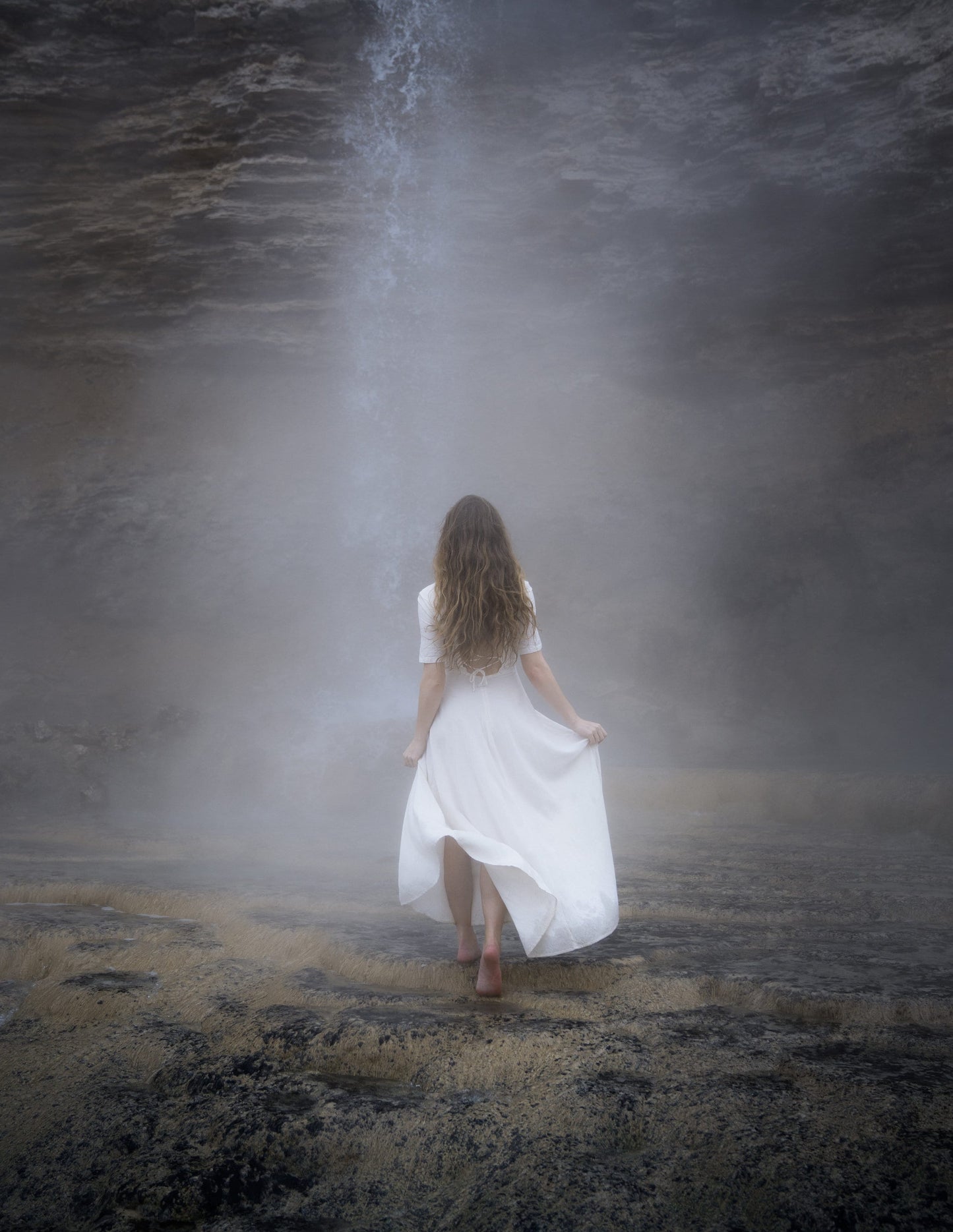 White linen fairy dress