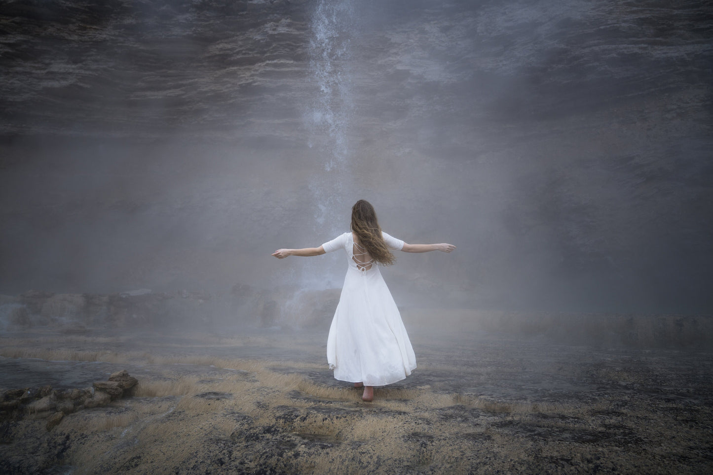 White linen fairy dress