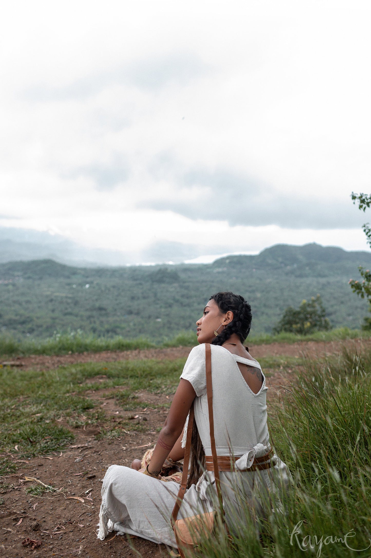Wild at heart short sleeves wrap dress with tassels | Grey