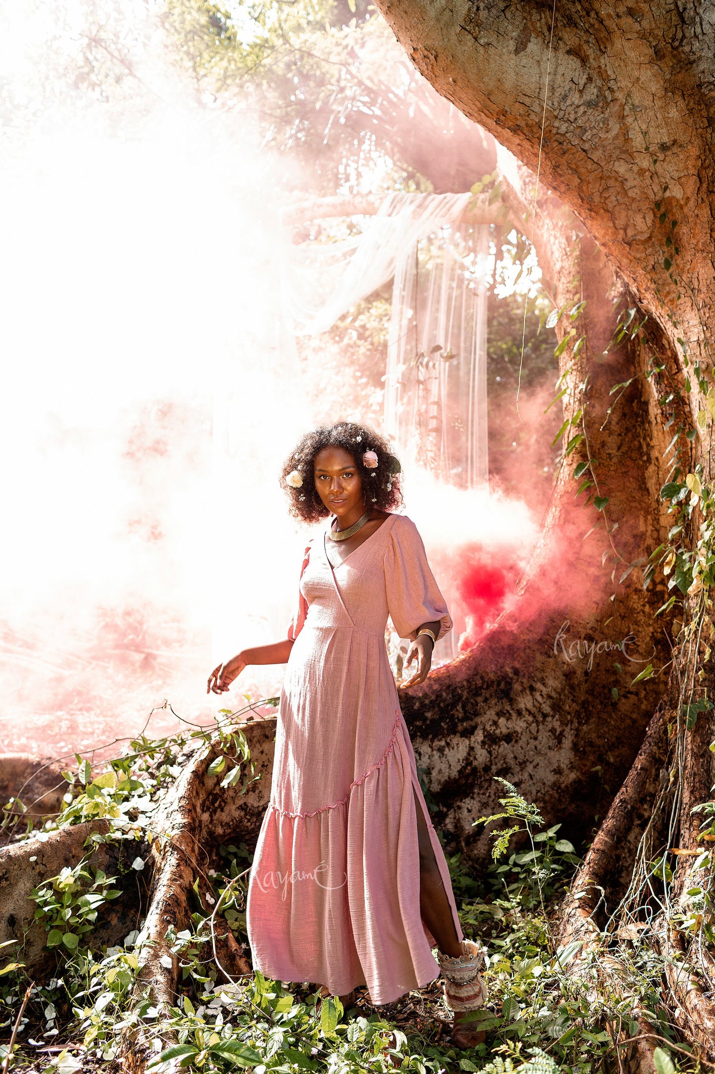 Bohemian dream tie back dress | Dusty rose