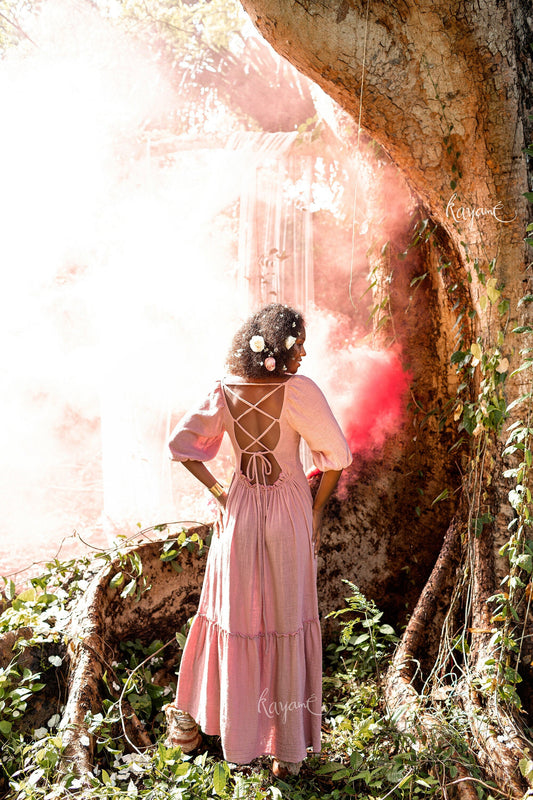 Bohemian dream tie back dress | Dusty rose