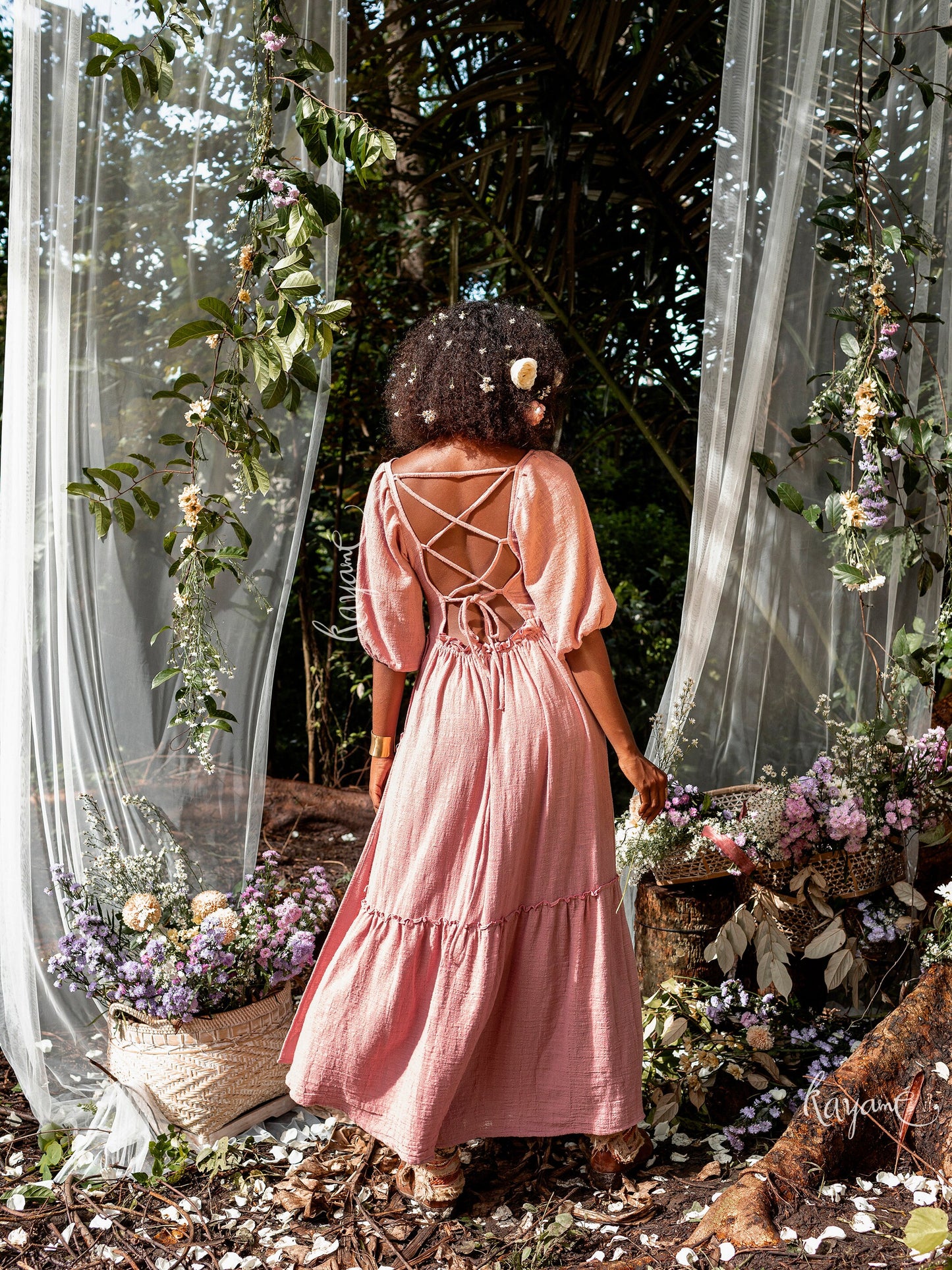 Bohemian dream tie back dress | Dusty rose