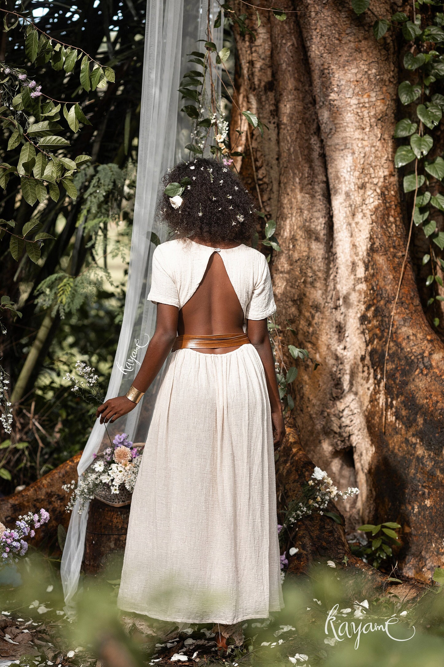Open back goddess maxi dress