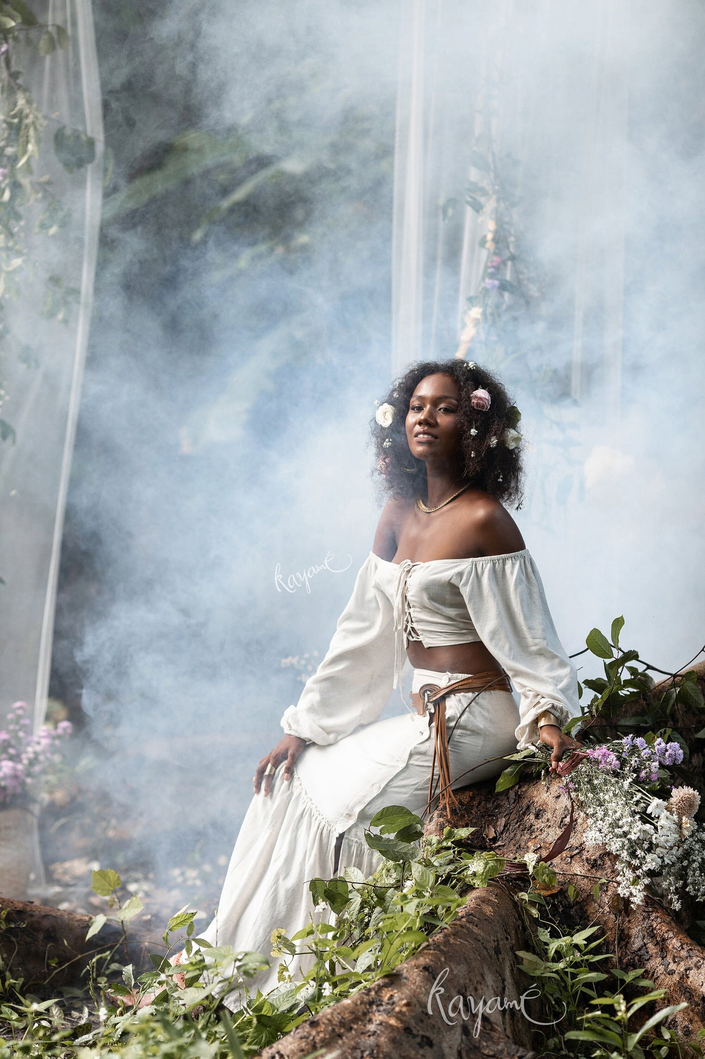 Skirt + corset top | White
