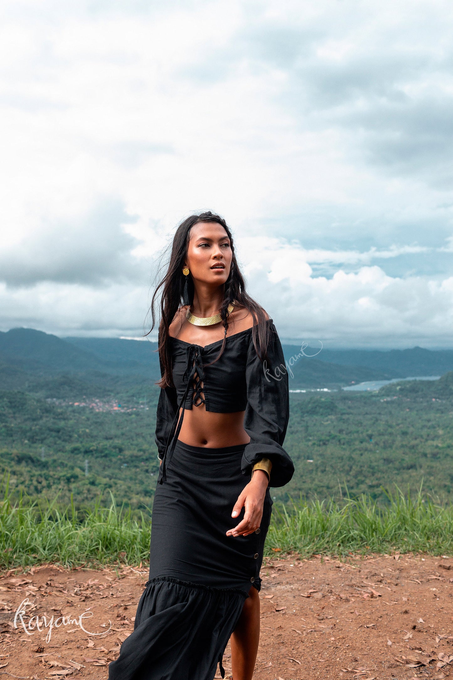 Skirt + corset top | Black