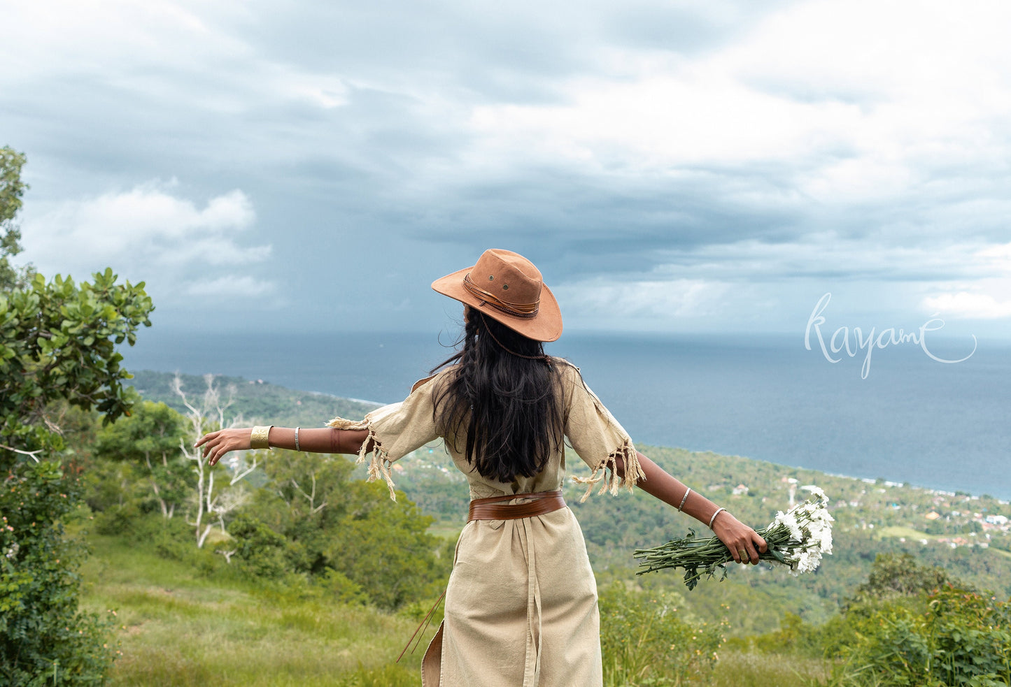 Sand kimono wrap dress