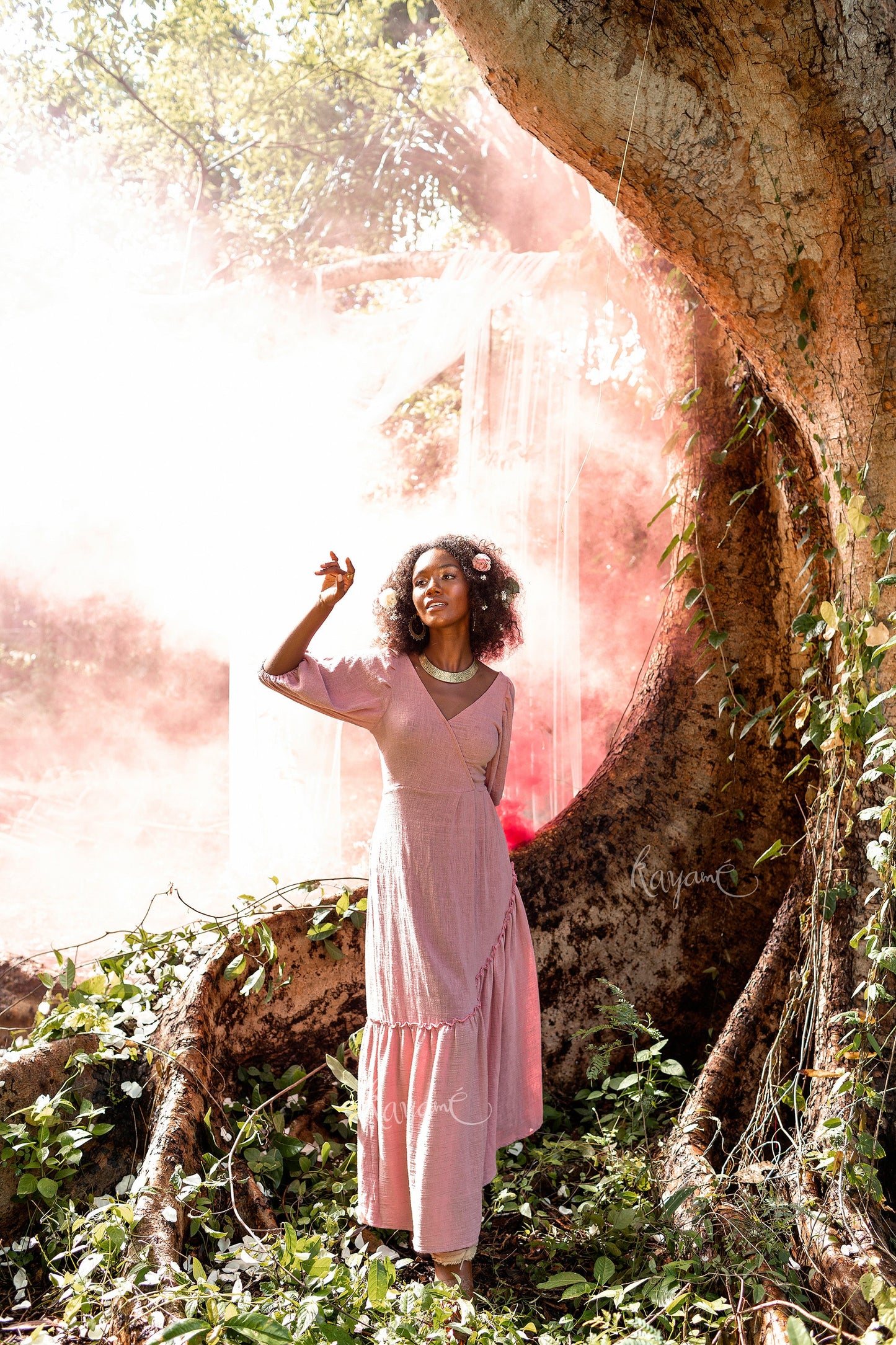 Bohemian dream tie back dress | Dusty rose