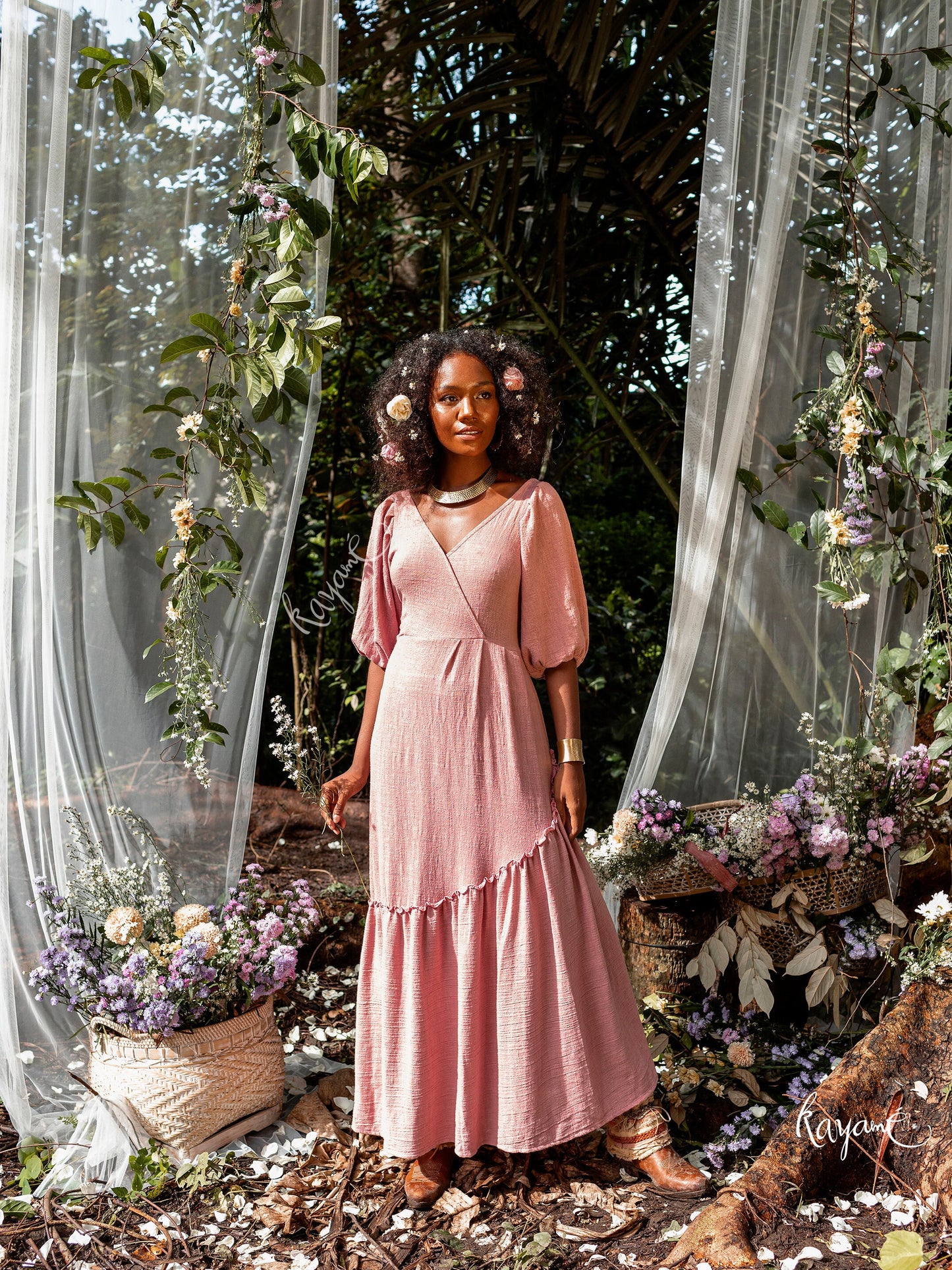 Bohemian dream tie back dress | Dusty rose
