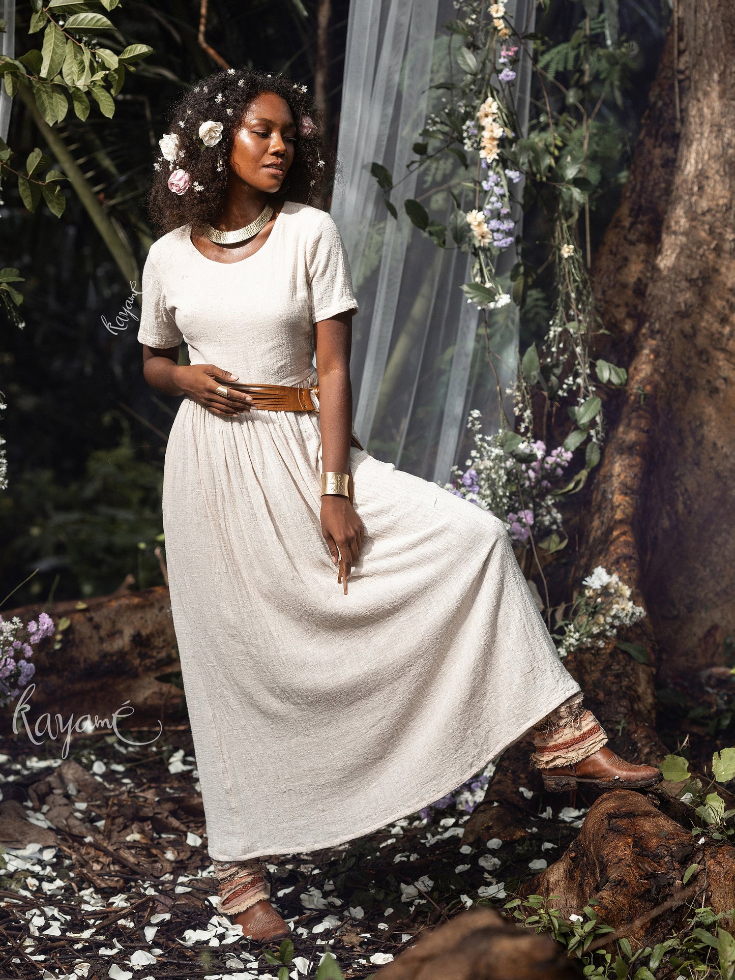 Open back goddess maxi dress