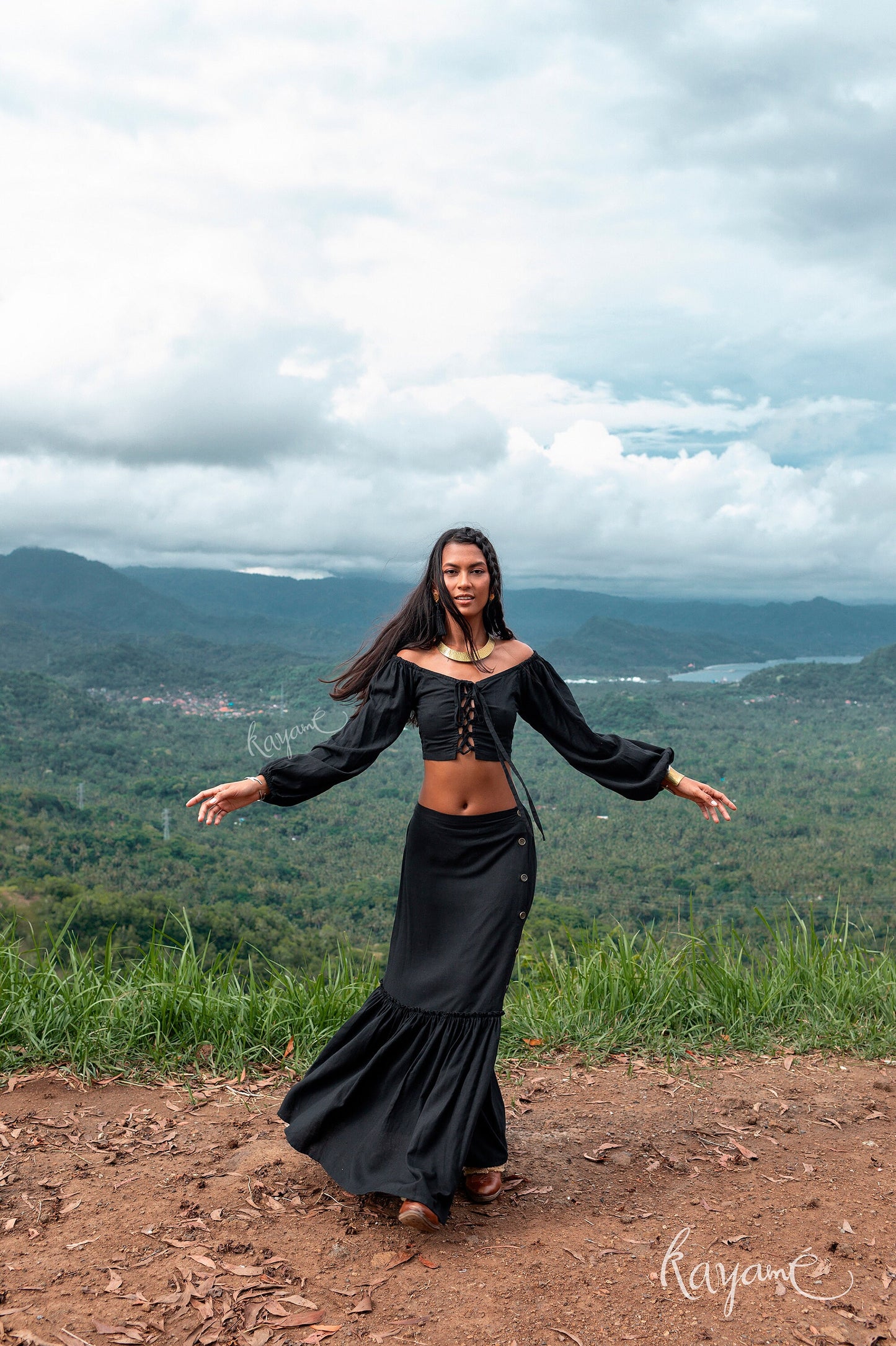 Skirt + corset top | Black