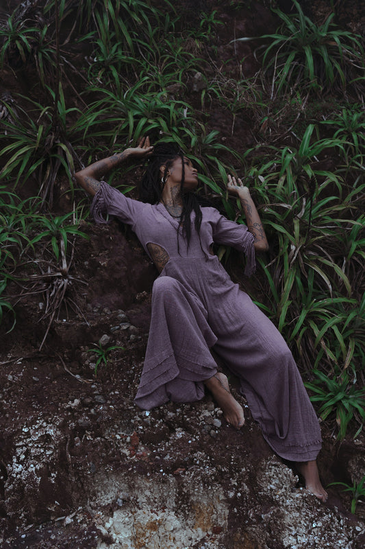 Bell bottom boho jumpsuit | Lavender