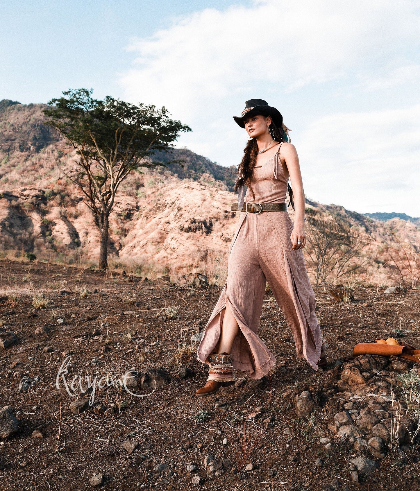 Wide leg boho overalls