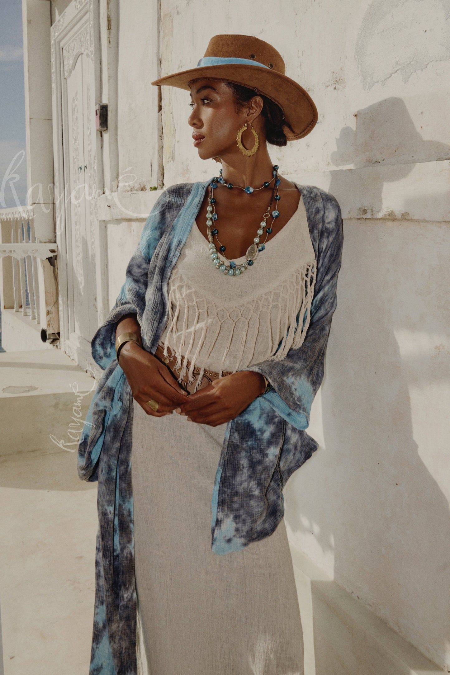 White fringe maxi dress