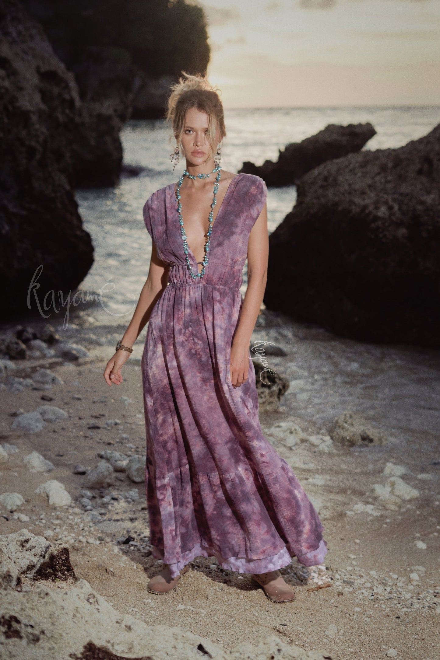 Greek goddess dress | purple tie dye