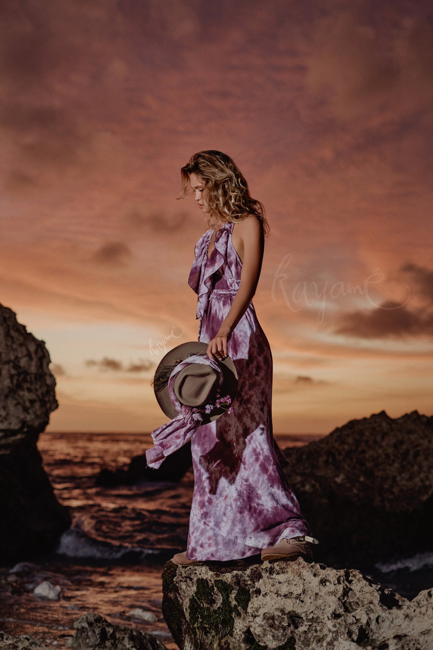 Tie dye bohemian dress