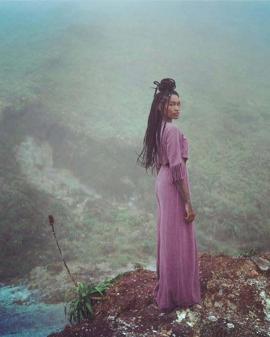 Purple Wide Leg Boho Jumpsuit